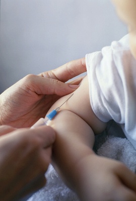 child gets an injection