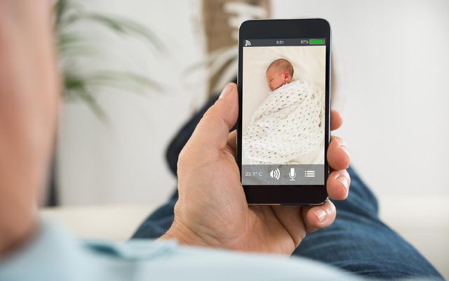 newborn in the phone